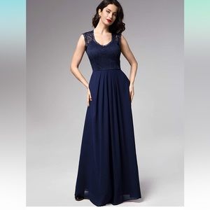 Miusol Women's Casual Deep- V Neck Sleeveless Vintage Wedding Maxi Dress